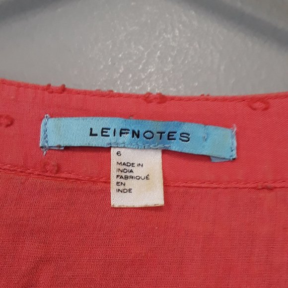 Anthropologie Leifnotes Pink Lace peasant Top - Picture 4 of 13